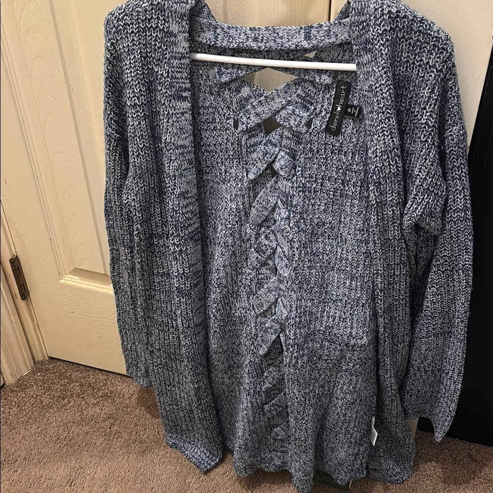 Women's Blue Knit Cardigan